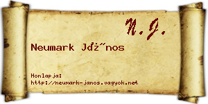 Neumark János névjegykártya
